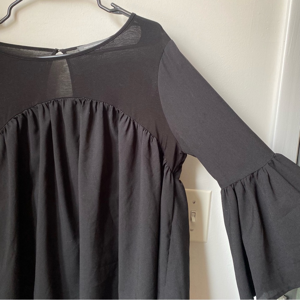 French Connection Black Flared Sleeve Blouse - Picture 4 of 8